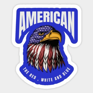 American the Red, White and Blue Sticker